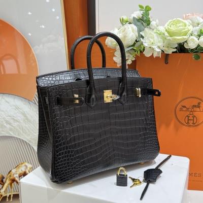 wholesale quality birkin 25 matte alligator noir ghd 